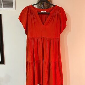 Calvin Klein Orange Tiered Dress
